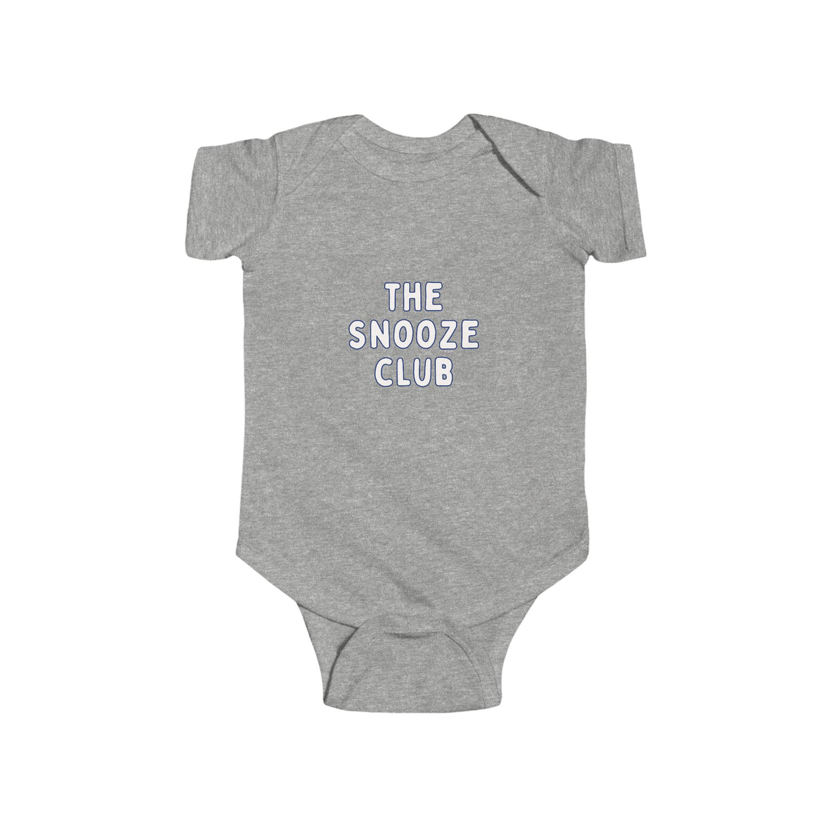 Infant Bodysuit — "The Snooze Club" Cute Baby Onesie, Soft Jersey Sleepwear