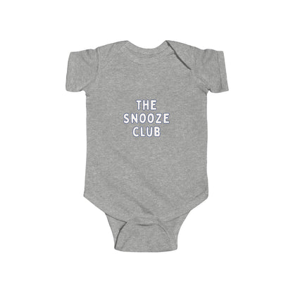 Infant Bodysuit — "The Snooze Club" Cute Baby Onesie, Soft Jersey Sleepwear