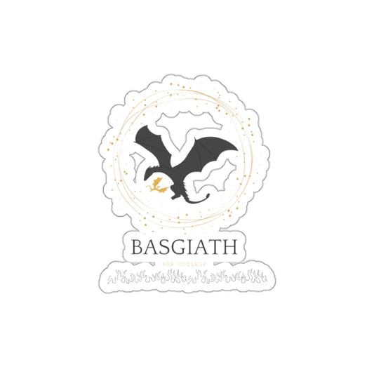 Basgiath Dragon Die-Cut Sticker — Black Dragon Emblem Sticker for Laptops & Notebooks