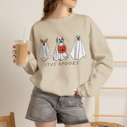 Dogs in Ghost Costumes Sweatshirt | Stay Spooky Halloween