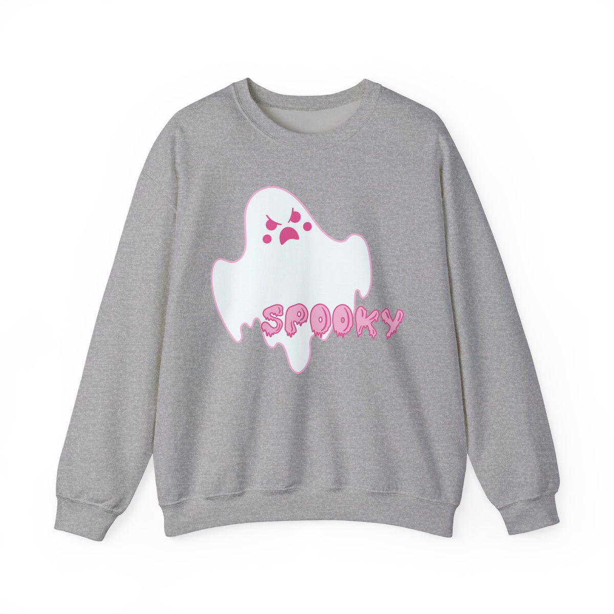 Pink Kawaii Ghost spooky Sweatshirt | Halloween Cute Ghost Crewneck