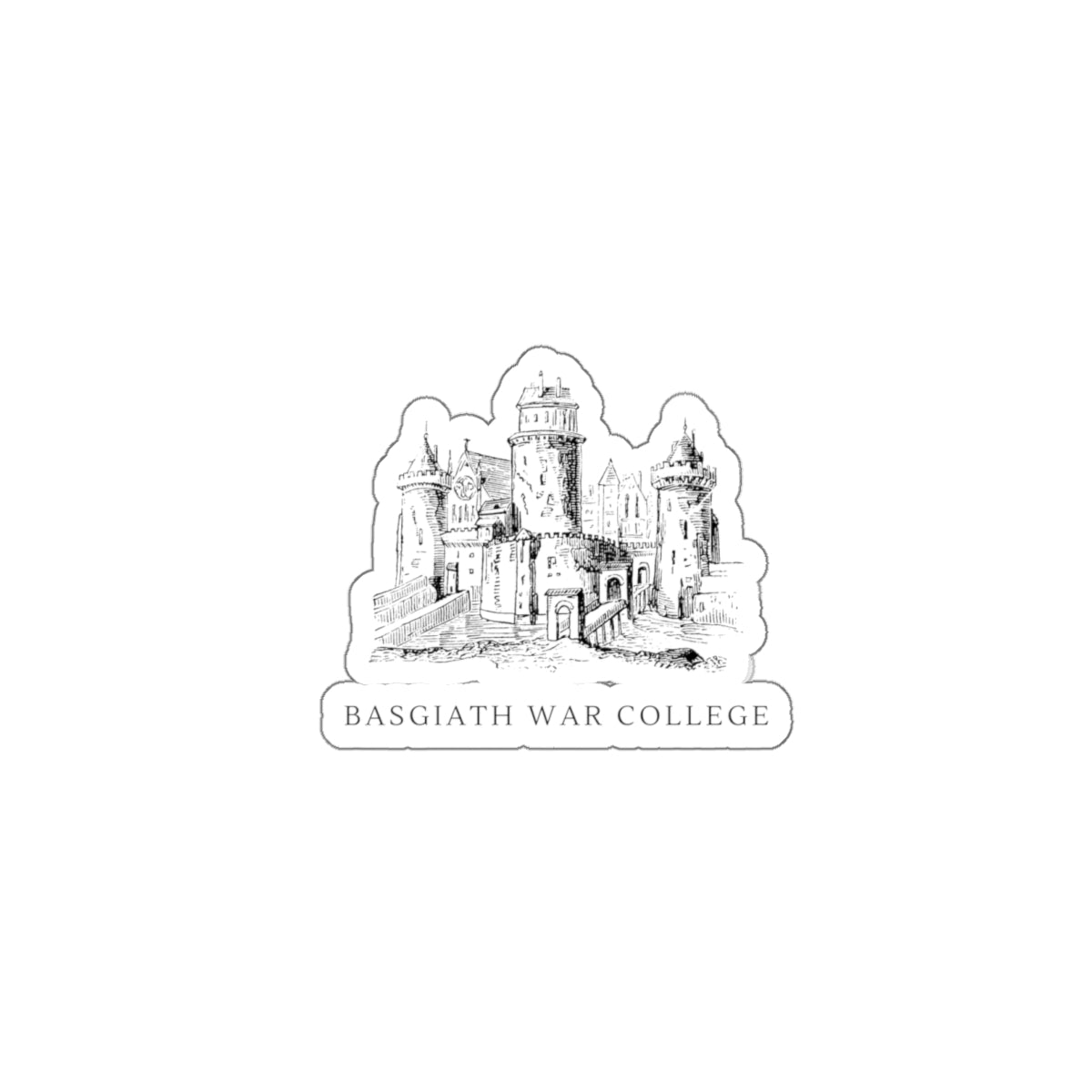 Basgiath War College Castle Die-Cut Sticker — Fantasy Academy Laptop Decal