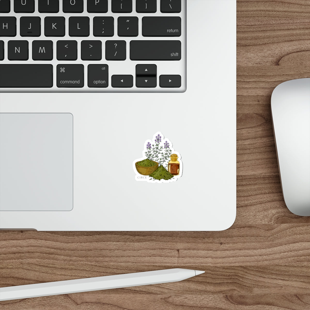 Herbal Apothecary Die-Cut Sticker — Lavender, Matcha & Tonic Bottle Illustration