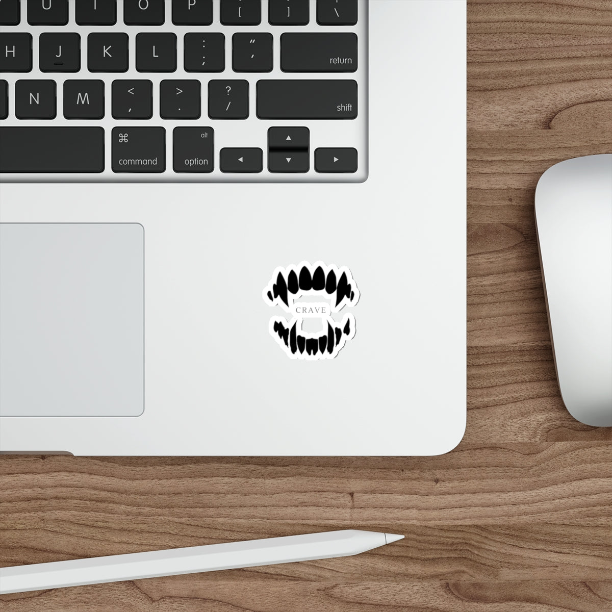 Crave Vampire Fangs Die-Cut Sticker — Gothic Tooth Design