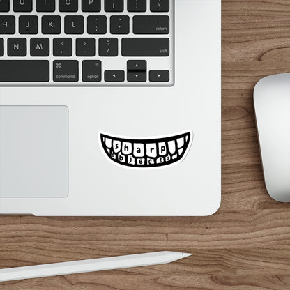 Smile Teeth Die-Cut Sticker — 'Sharp Objects' Lettered Grin Sticker