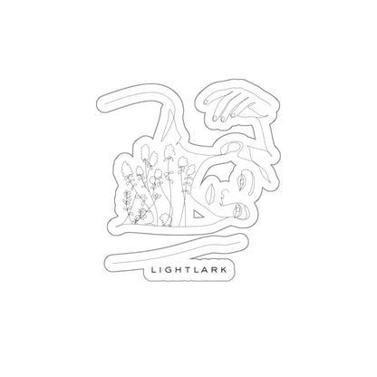 Minimal Floral Line Art Sticker — 'LIGHTLARK' Die-Cut Vinyl Sticker
