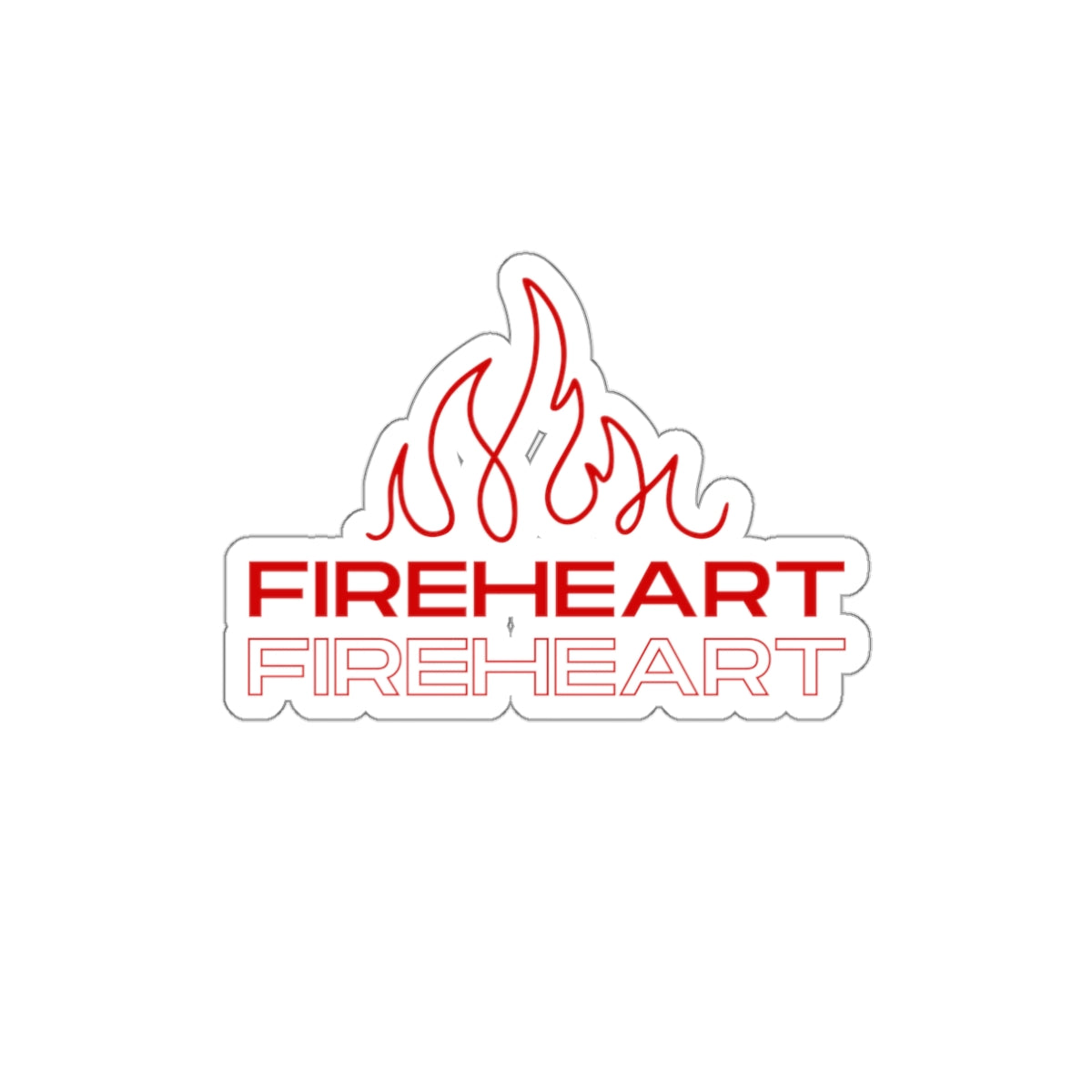 Fireheart Flame Logo Die-Cut Sticker — Small Red Fireheart Decal