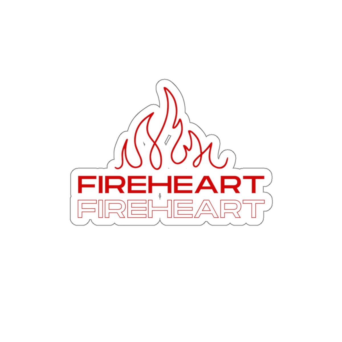Fireheart Flame Logo Die-Cut Sticker — Small Red Fireheart Decal