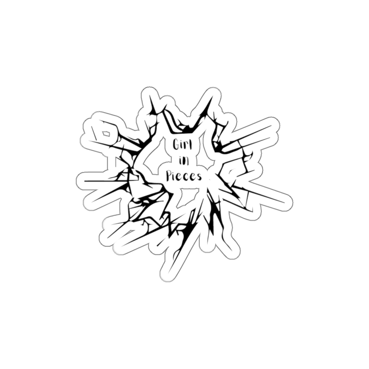 "Girl in Pieces" Shattered Glass Design (Indie, Emo Laptop Decal)