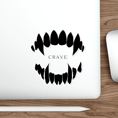 Crave Vampire Fangs Die-Cut Sticker — Gothic Tooth Design