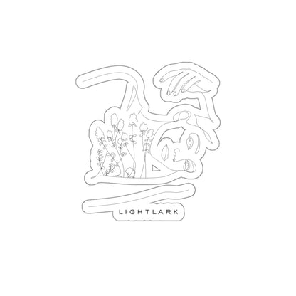 Minimal Floral Line Art Sticker — 'LIGHTLARK' Die-Cut Vinyl Sticker