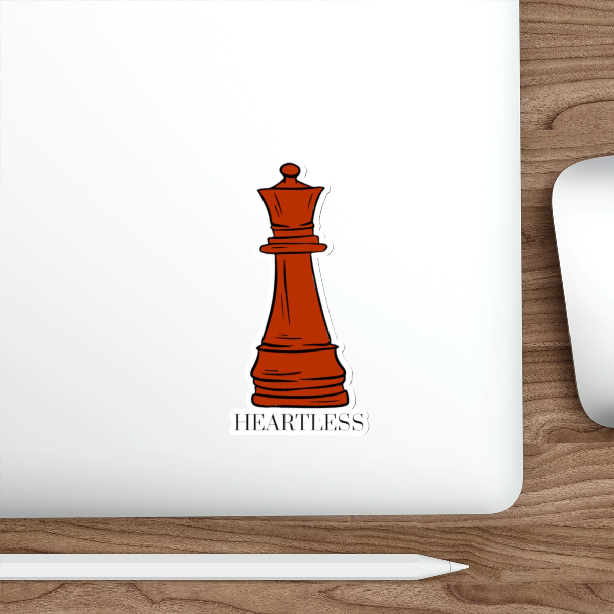 Chess King Sticker — 'Heartless' Die-Cut Chess Piece Decal for Laptops & Notebooks