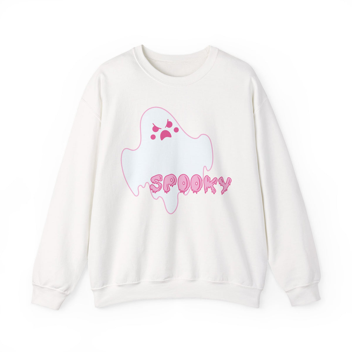 Pink Kawaii Ghost spooky Sweatshirt | Halloween Cute Ghost Crewneck