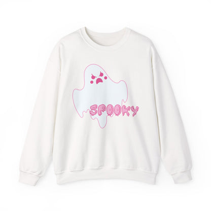 Pink Kawaii Ghost spooky Sweatshirt | Halloween Cute Ghost Crewneck