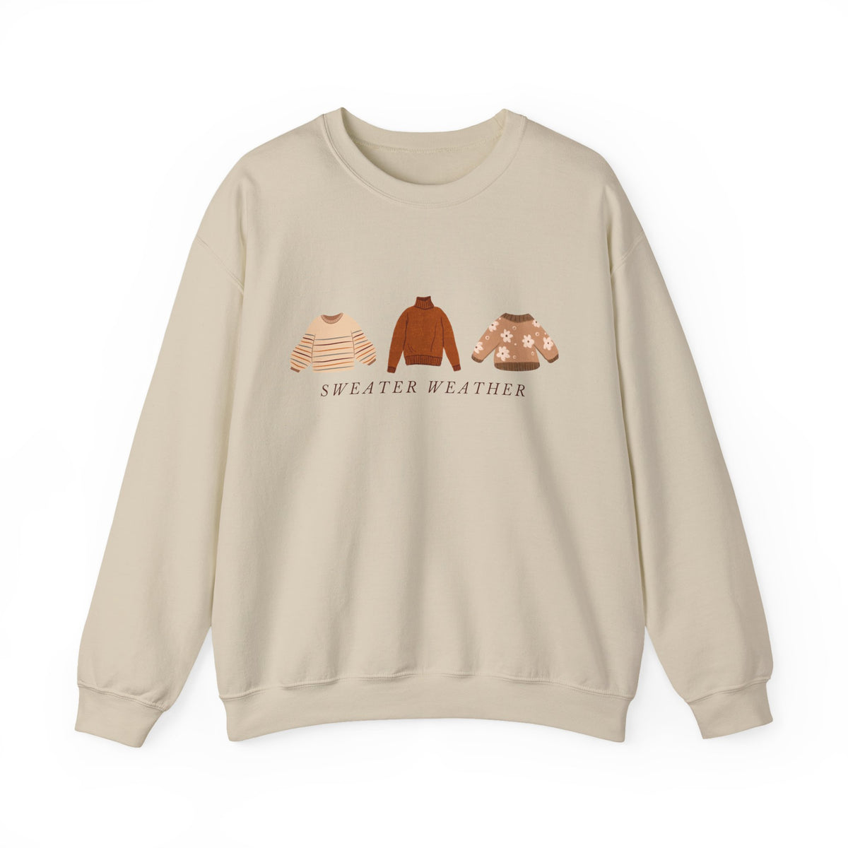 Sweater Weather illustration Sweatshirt | cozy knit sweaters graphic