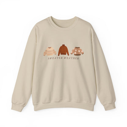 Sweater Weather illustration Sweatshirt | cozy knit sweaters graphic