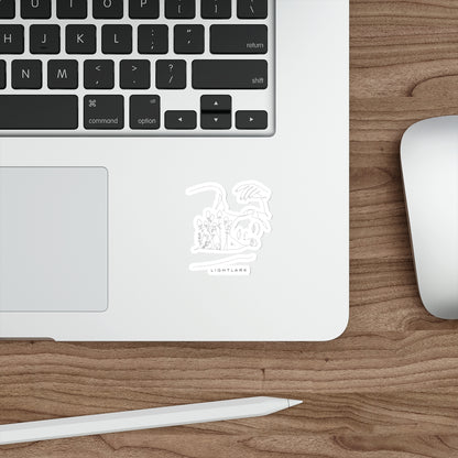Minimal Floral Line Art Sticker — 'LIGHTLARK' Die-Cut Vinyl Sticker