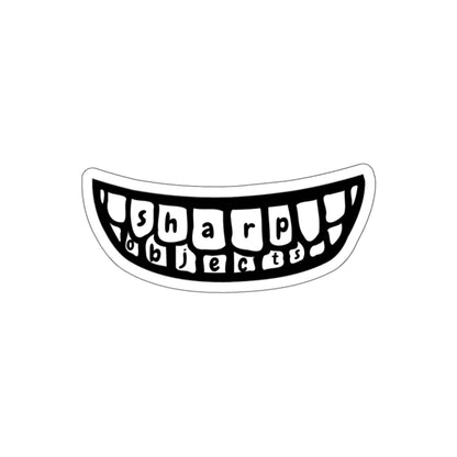 Smile Teeth Die-Cut Sticker — 'Sharp Objects' Lettered Grin Sticker
