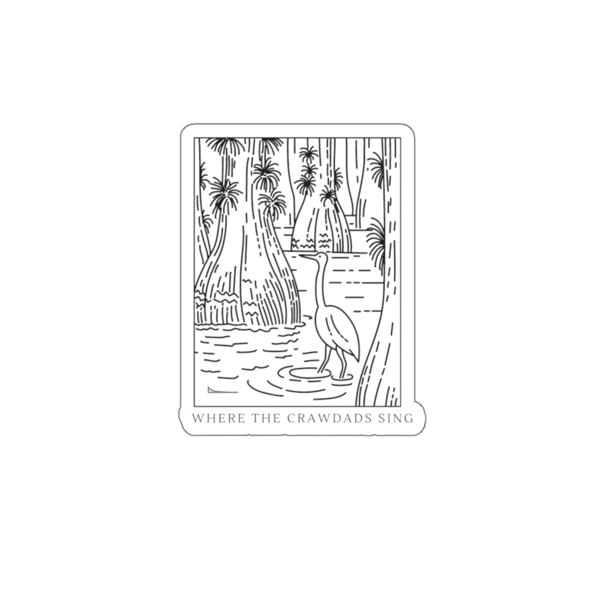 Crawdads Swamp Scene Sticker — 'Where the Crawdads Sing' Die-Cut Sticker