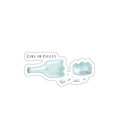 “Girl in Pieces” Broken Bottle Illustration (Emo/Goth Laptop Sticker)
