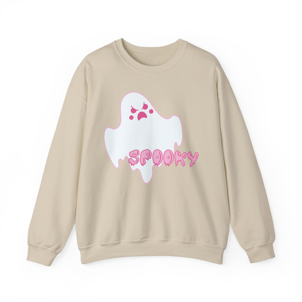 Pink Kawaii Ghost spooky Sweatshirt | Halloween Cute Ghost Crewneck