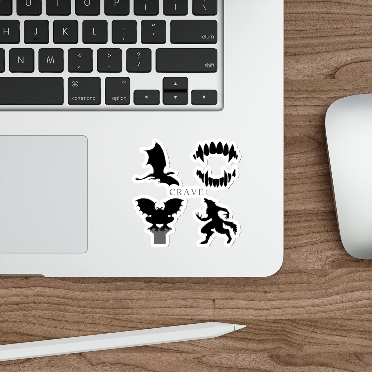 Crave Gothic Monster Die-Cut Sticker Pack — Vampire, Bat, Fanged Mouth & Werewolf Decals