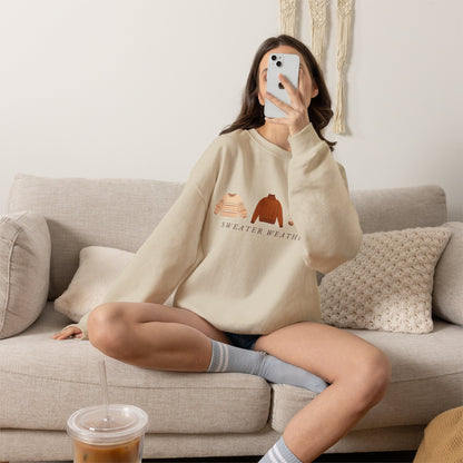 Sweater Weather illustration Sweatshirt | cozy knit sweaters graphic