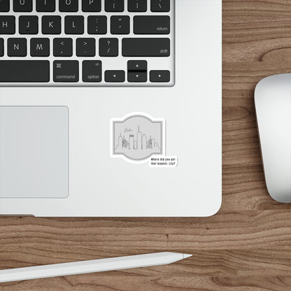 Boston Skyline Die-Cut Sticker — "Where did you get that magnet, Lily?"