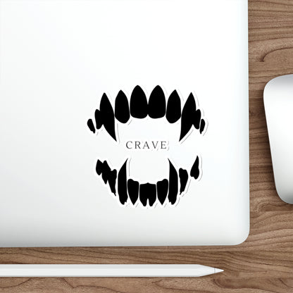 Crave Vampire Fangs Die-Cut Sticker — Gothic Tooth Design