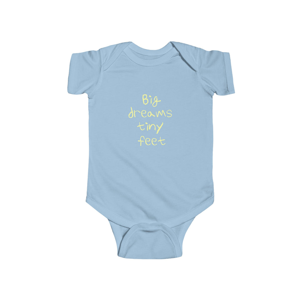 Baby Bodysuit - "Big Dreams Tiny Feet" Cute Infant One-Piece (Grey)
