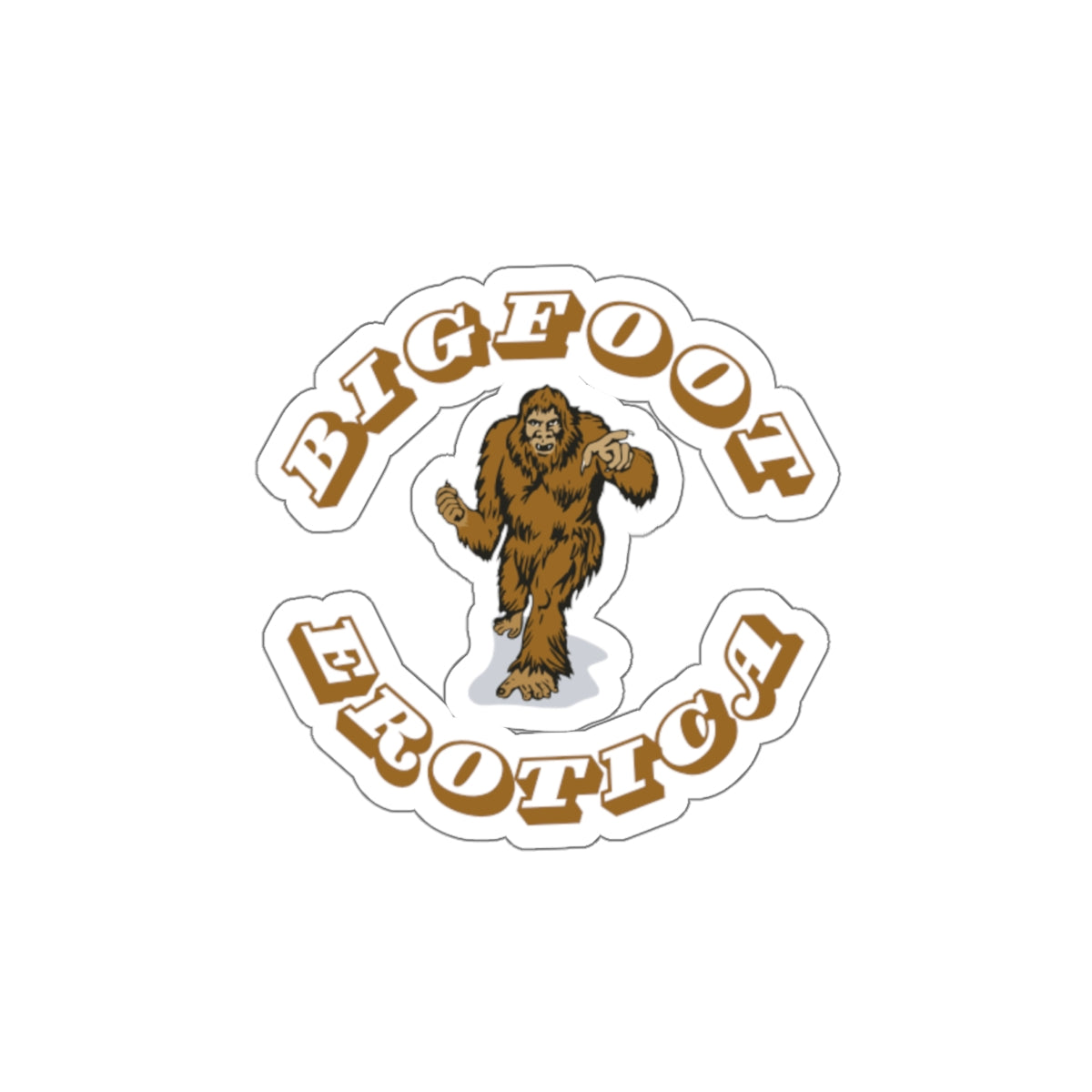 Bigfoot Erotica Die-Cut Sticker — Retro Sasquatch Graphic Sticker