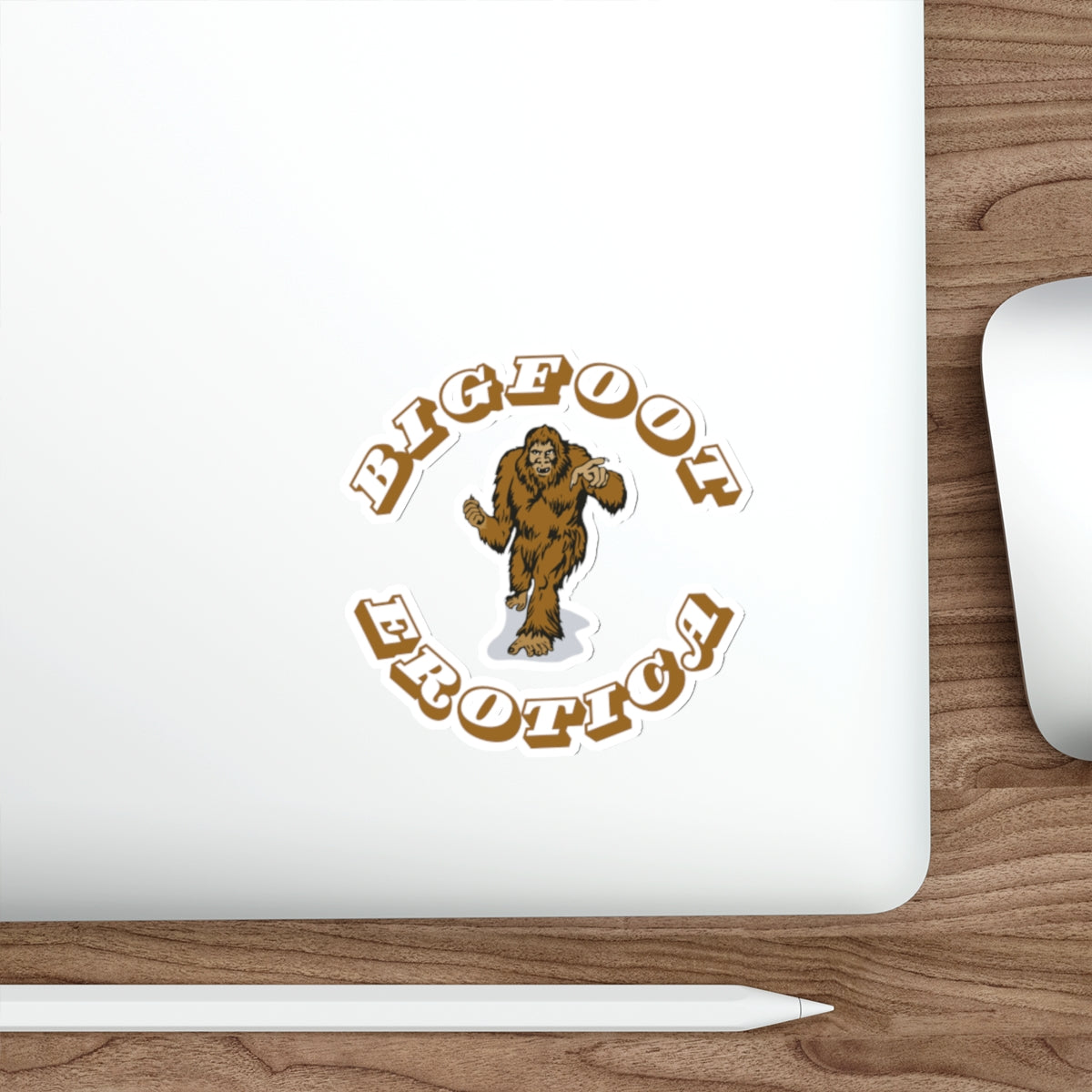 Bigfoot Erotica Die-Cut Sticker — Retro Sasquatch Graphic Sticker