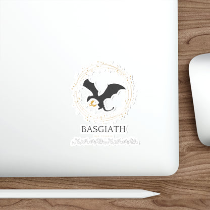 Basgiath Dragon Die-Cut Sticker — Black Dragon Emblem Sticker for Laptops & Notebooks