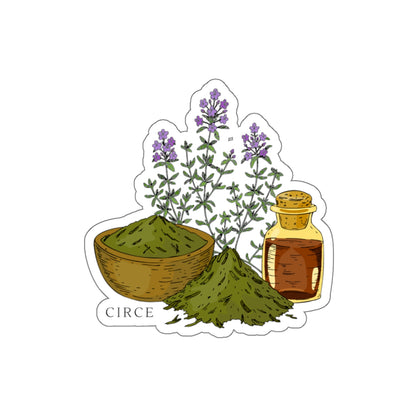 Herbal Apothecary Die-Cut Sticker — Lavender, Matcha & Tonic Bottle Illustration