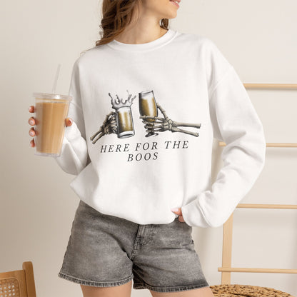 Here For The Boos sweatshirt | Halloween beer ghost design