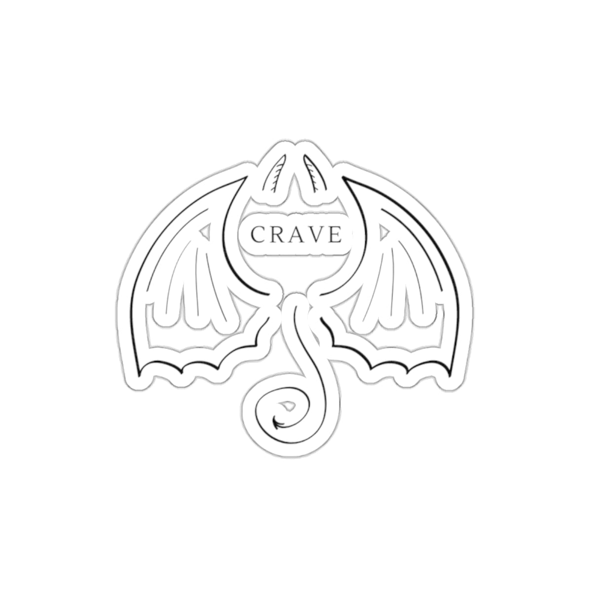 Crave Bat Wings Die-Cut Sticker — Gothic Vampire Emblem for Laptops & Journals
