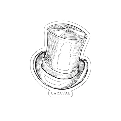 Vintage Top Hat Die-Cut Sticker — 'Caraval' Sketch Decal for Laptops & Journals