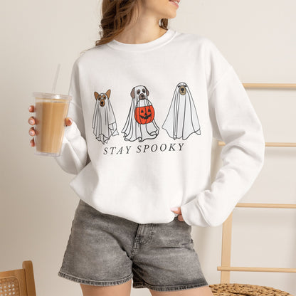 Dogs in Ghost Costumes Sweatshirt | Stay Spooky Halloween