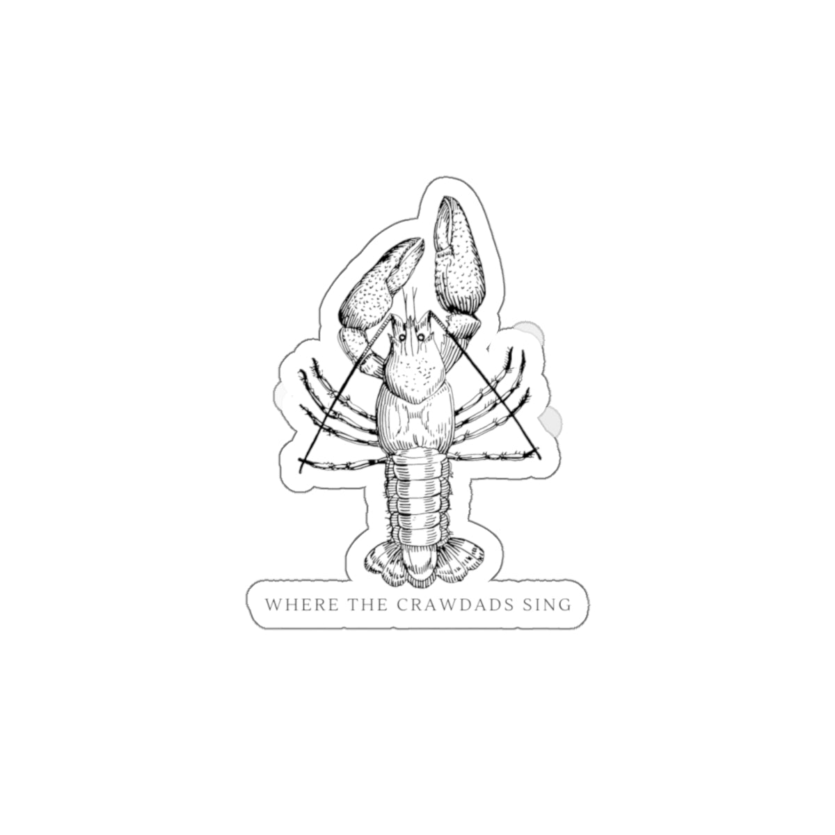 Crawdad Illustration Die-Cut Sticker — "Where the Crawdads Sing"