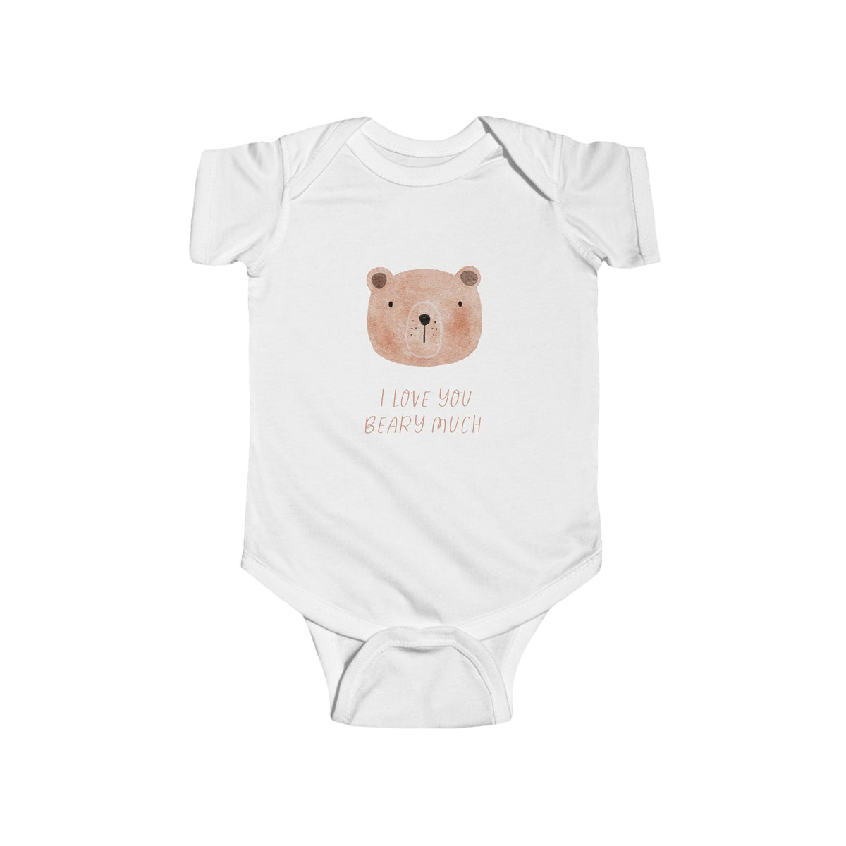 Bear Face Infant Bodysuit – "I Love You Beary Much" Cute Baby Onesie