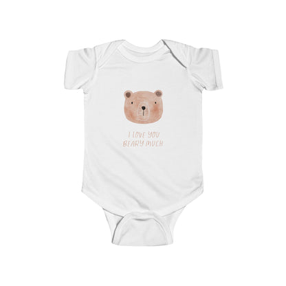 Bear Face Infant Bodysuit – "I Love You Beary Much" Cute Baby Onesie