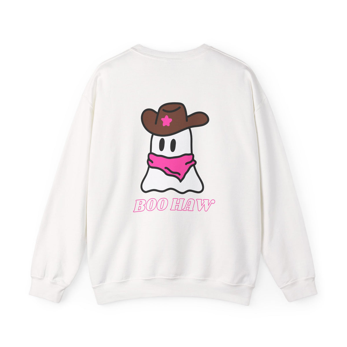 Boo Haw cowboy ghost Sweatshirt | Western ghost design, pink bandana