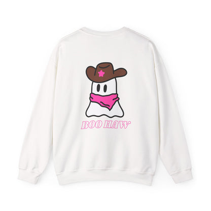 Boo Haw cowboy ghost Sweatshirt | Western ghost design, pink bandana