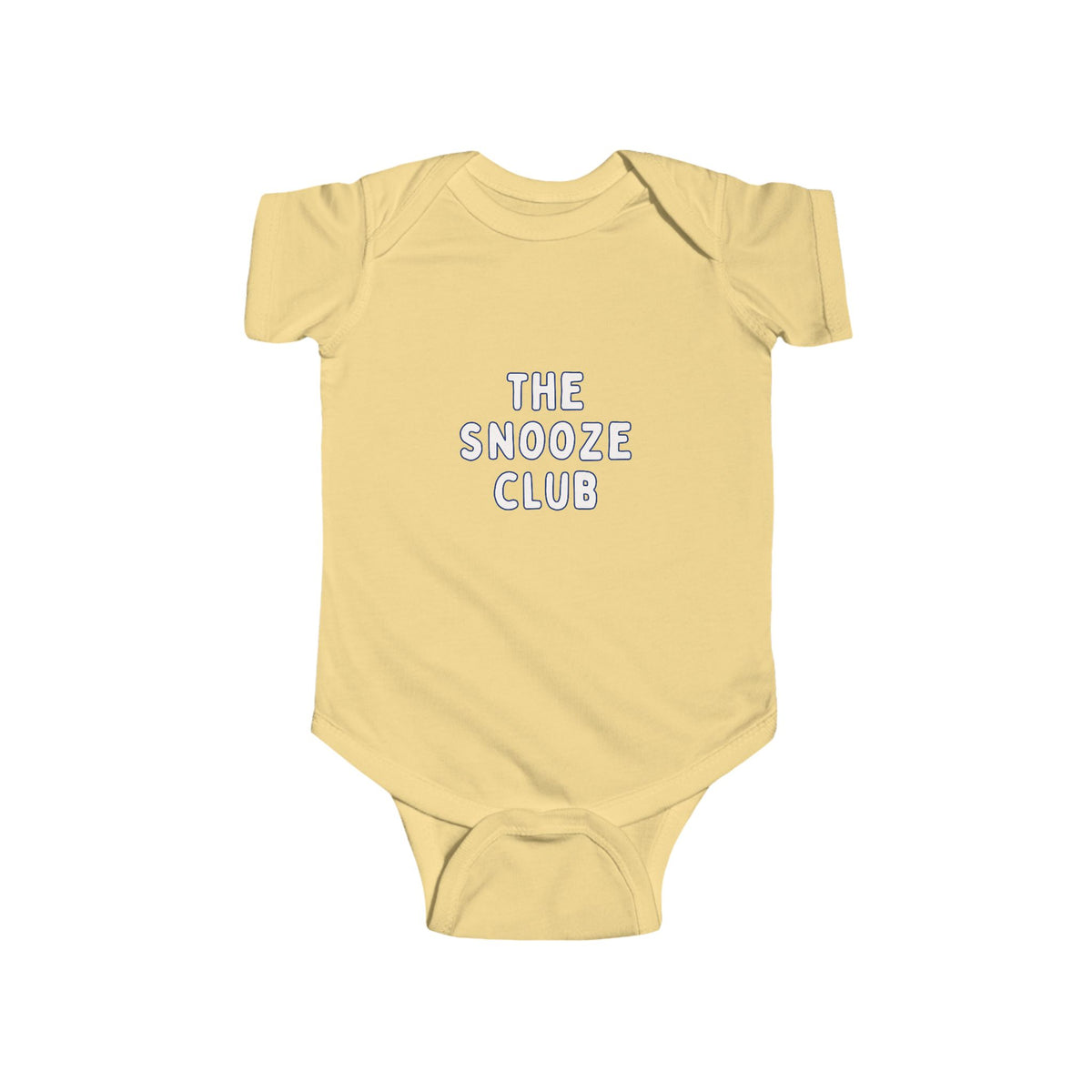 Infant Bodysuit — "The Snooze Club" Cute Baby Onesie, Soft Jersey Sleepwear