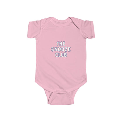 Infant Bodysuit — "The Snooze Club" Cute Baby Onesie, Soft Jersey Sleepwear
