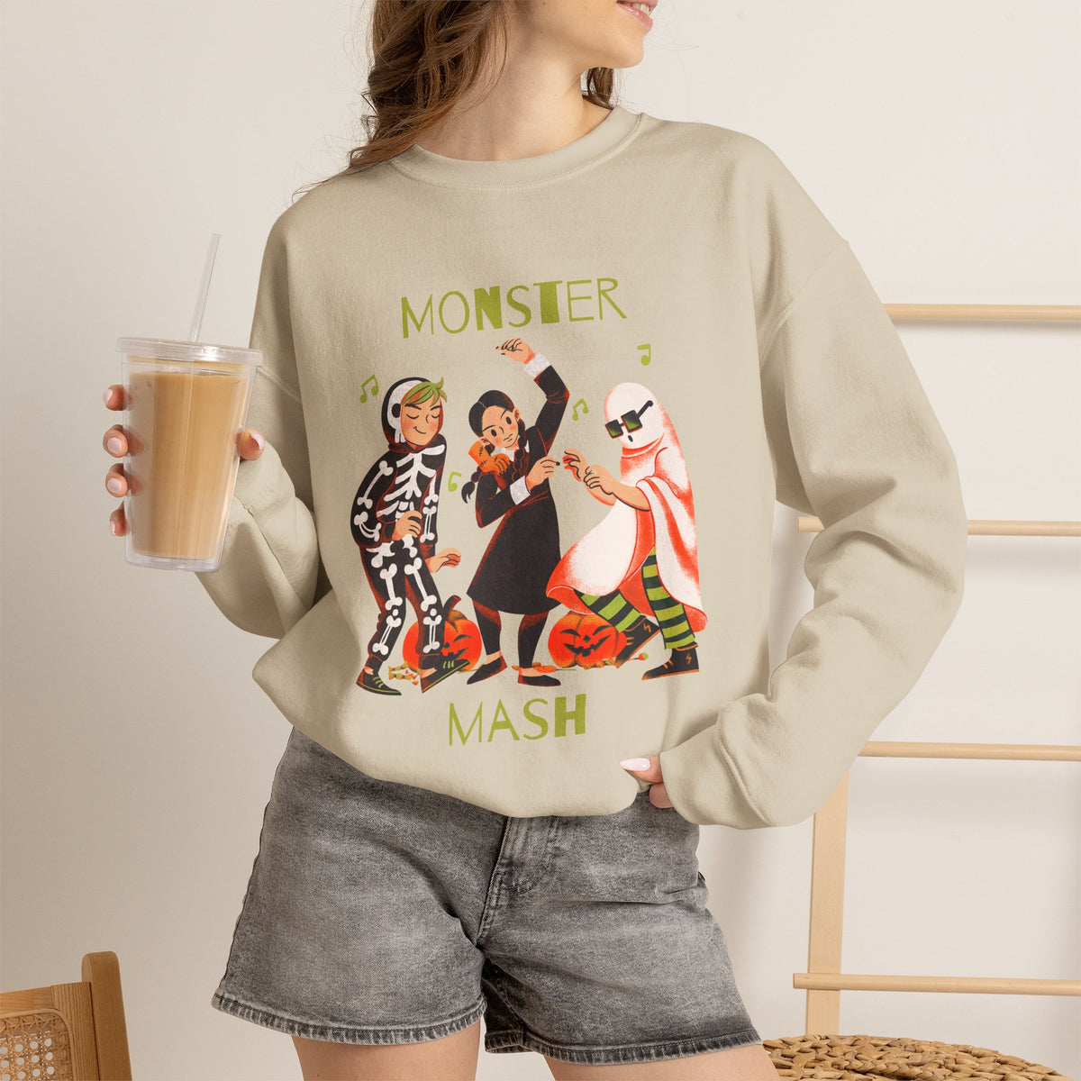 Monster Mash Sweatshirt | Vintage Halloween Costume Kids Dance Design